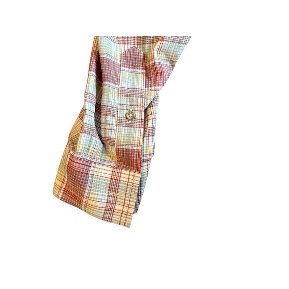 Red White Plaid Long Sleeve Button Down Shirt Men's Size XXL - Picture 7 of 7